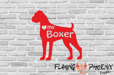 I LOVE MY BOXER CUSTOM CAR VINYL STICKER DECAL