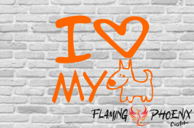 I LOVE MY PUPPY CUSTOM CAR VINYL STICKER DECAL