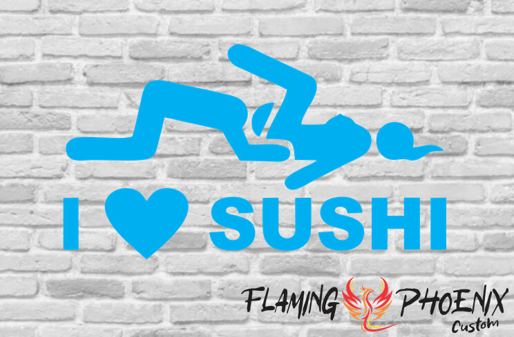 I LOVE SUSHI CUSTOM CAR VINYL STICKER DECAL