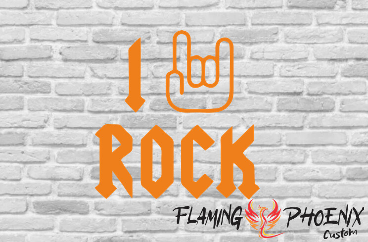 I LOVE ROCK CUSTOM CAR VINYL STICKER DECAL