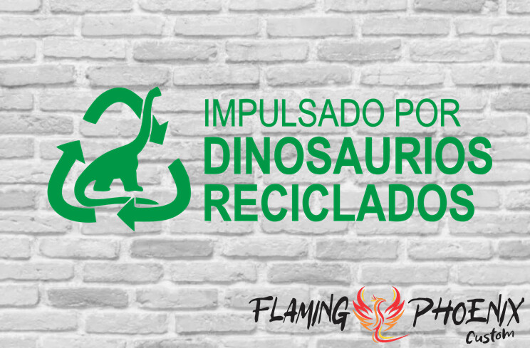 IMPULSADO POR DINOSAURIOS RECICLADOS CUSTOM CAR VINYL STICKER DECAL