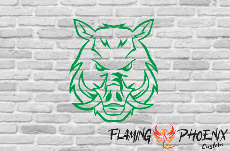 WILD PIG HEAD CUSTOM CAR VINYL STICKER DECAL