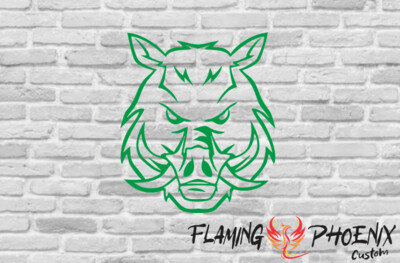 WILD PIG HEAD CUSTOM CAR VINYL STICKER DECAL