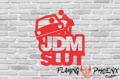 JDM SLUT CUSTOM CAR VINYL STICKER DECAL
