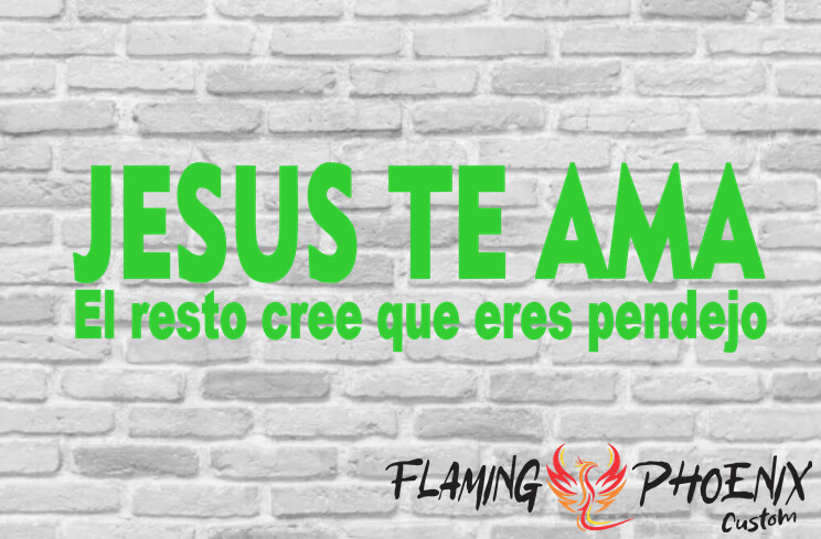 JESUS TE AMA EL RESTO CREE QUE ERES PENDEJO CUSTOM CAR VINYL STICKER DECAL