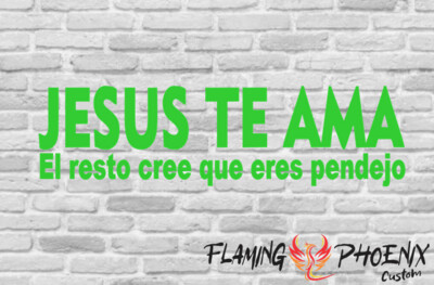 JESUS TE AMA EL RESTO CREE QUE ERES PENDEJO CUSTOM CAR VINYL STICKER DECAL