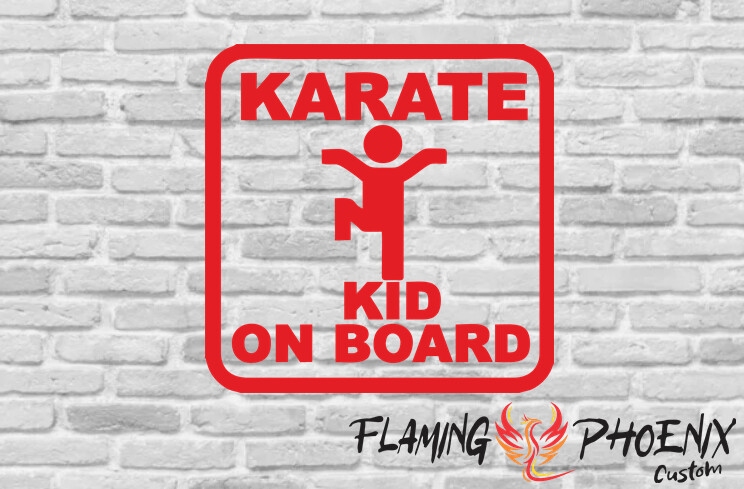 KARATE KID ON BOARD CUSTOM CAR VINYL STICKER DECAL