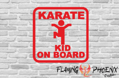 KARATE KID ON BOARD CUSTOM CAR VINYL STICKER DECAL