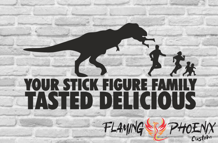 YOUR STICK FIGURE FAMILY TASTED DELICIOUS CUSTOM CAR VINYL STICKER DECAL