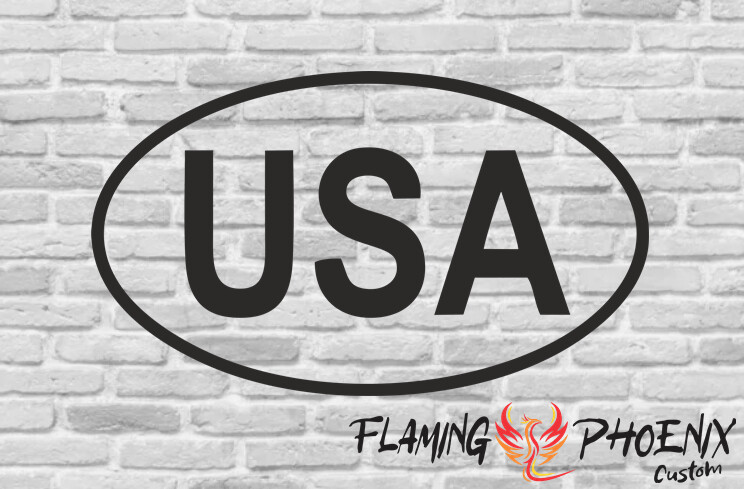 USA OVAL CUSTOM CAR VINYL STICKER DECAL