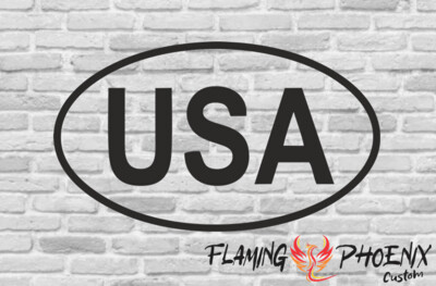 USA OVAL CUSTOM CAR VINYL STICKER DECAL
