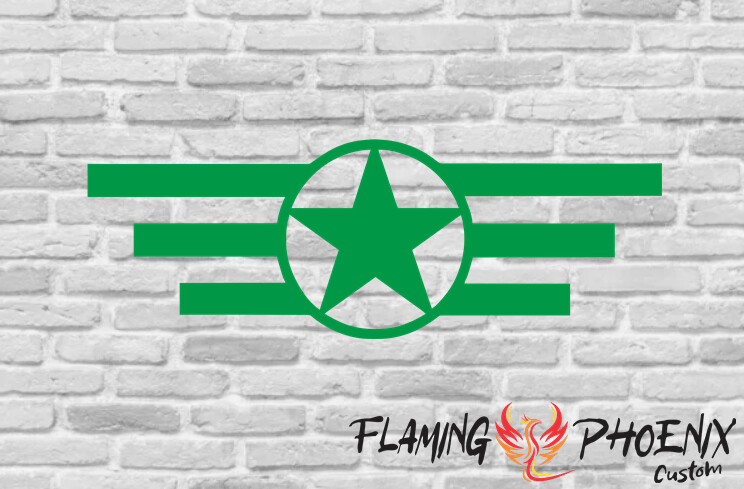 ARMY STAR CUSTOM CAR VINYL STICKER DECAL
