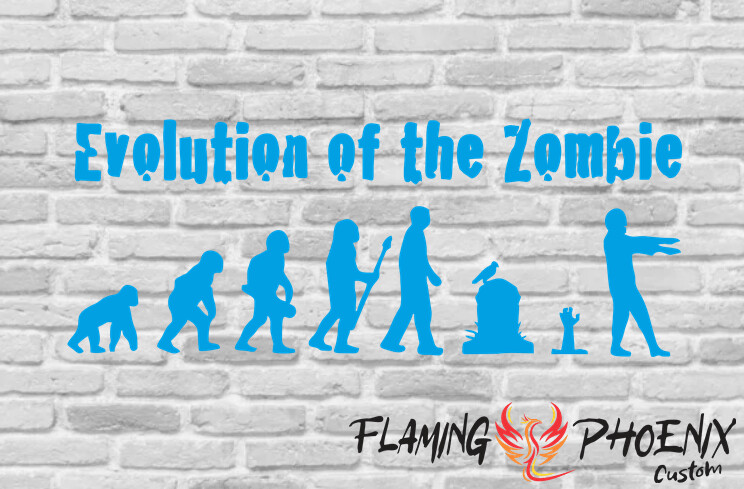 EVOLUTION OF THE ZOMBIE CUSTOM CAR VINYL STICKER DECAL