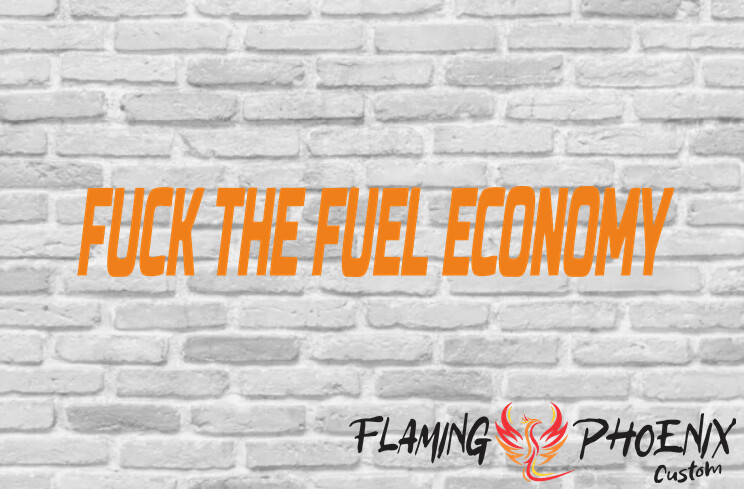 FUCK THE FUEL ECONOMY CUSTOM CAR VINYL STICKER DECAL