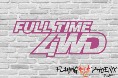 FULL TIME 4WD CUSTOM CAR VINYL STICKER DECAL