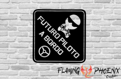 FUTURO PILOTO A BORDO CUSTOM CAR VINYL STICKER DECAL