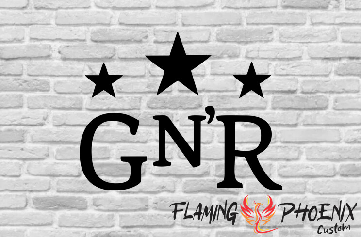 GN'R STARS CUSTOM CAR VINYL STICKER DECAL