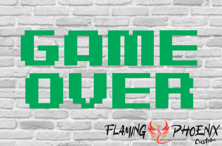 GAME OVER PIXEL CUSTOM CAR VINYL STICKER DECAL