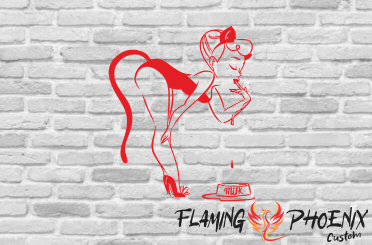 PINUP KITTEN CUSTOM CAR VINYL STICKER DECAL