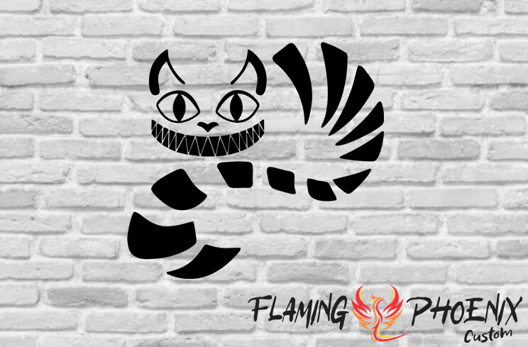 CAT ALICE IN WONDERLAND LINES CUSTOM CAR VINYL STICKER DECAL