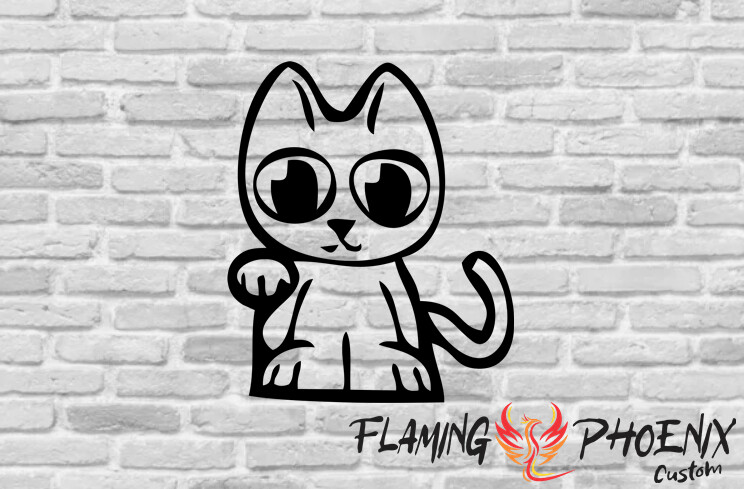 LUCKY CAT CUSTOM CAR VINYL STICKER DECAL