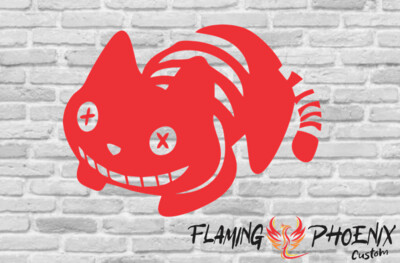 CAT ALICE IN WONDERLAND CUSTOM CAR VINYL STICKER DECAL