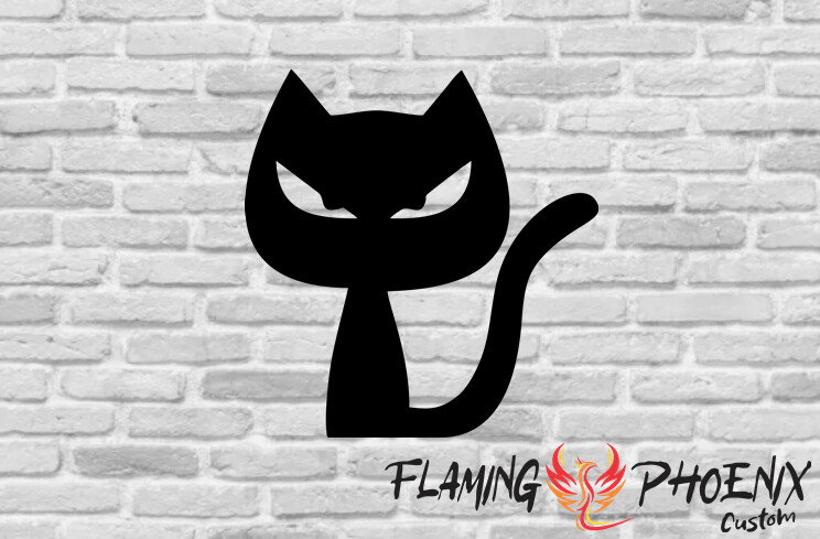 CAT ANGRY CUSTOM CAR VINYL STICKER DECAL