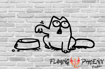 CAT WANTS TO EAT CUSTOM CAR VINYL STICKER DECAL