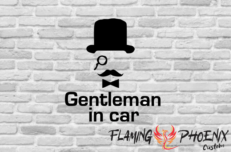 GENTLEMEN IN CAR CUSTOM CAR VINYL STICKER DECAL