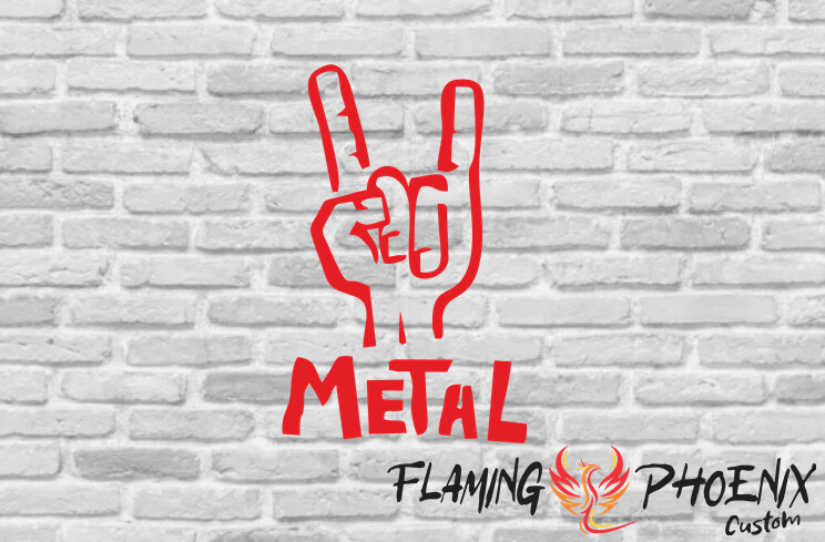 METAL HAND CUSTOM CAR VINYL STICKER DECAL