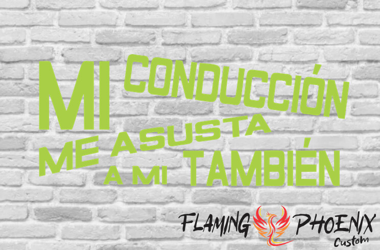 MI CONDUCCION ME ASUSTA A MI TAMBIEN CUSTOM CAR VINYL STICKER DECAL