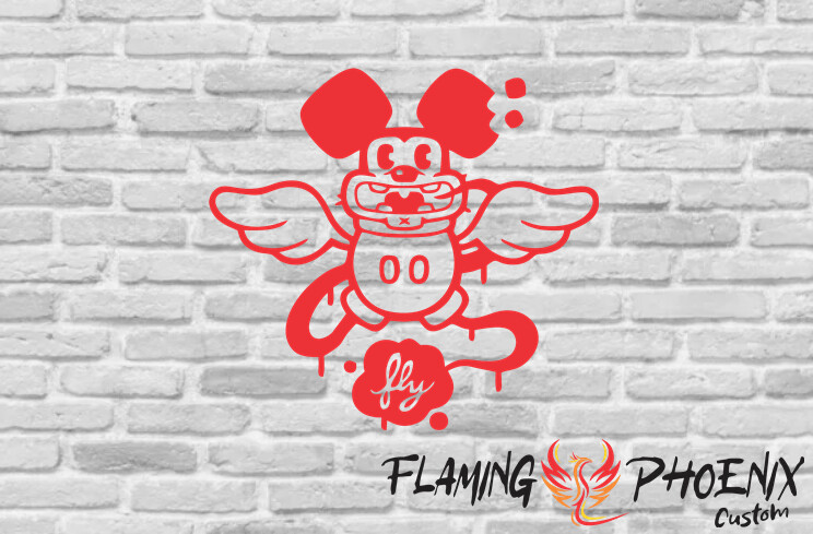 MICKEY FLY CUSTOM CAR VINYL STICKER DECAL