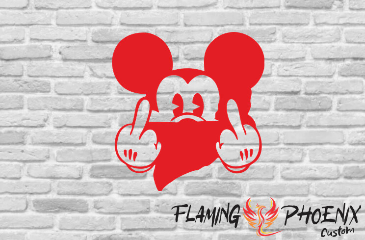MICKEY F*CK CUSTOM CAR VINYL STICKER DECAL
