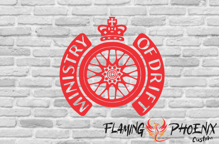 MINISTRY OF DRIFT CUSTOM CAR VINYL STICKER DECAL