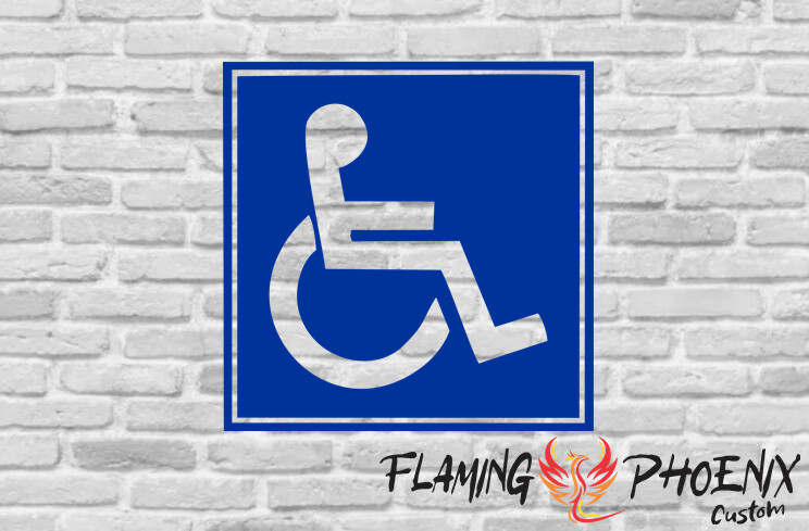 DISABLED SIGN CUSTOM CAR VINYL STICKER DECAL
