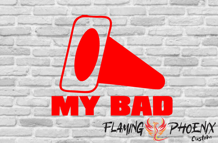 CONE MY BAD CUSTOM CAR VINYL STICKER DECAL