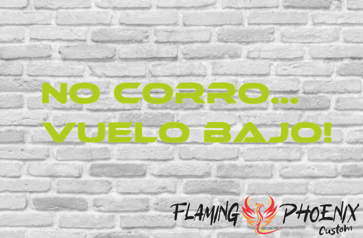 NO CORRO VUELO BAJO CUSTOM CAR VINYL STICKER DECAL