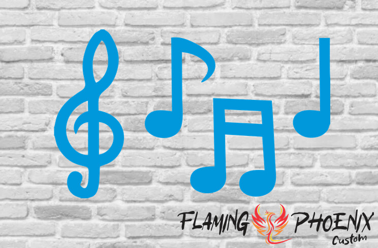 MUSICAL NOTES CUSTOM CAR VINYL STICKER DECAL