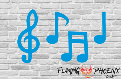 MUSICAL NOTES CUSTOM CAR VINYL STICKER DECAL
