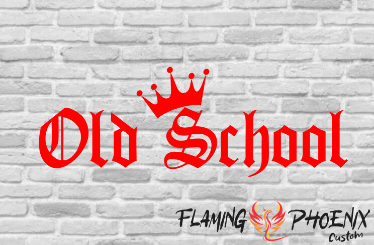 OLD SCHOOL CROWN CUSTOM CAR VINYL STICKER DECAL