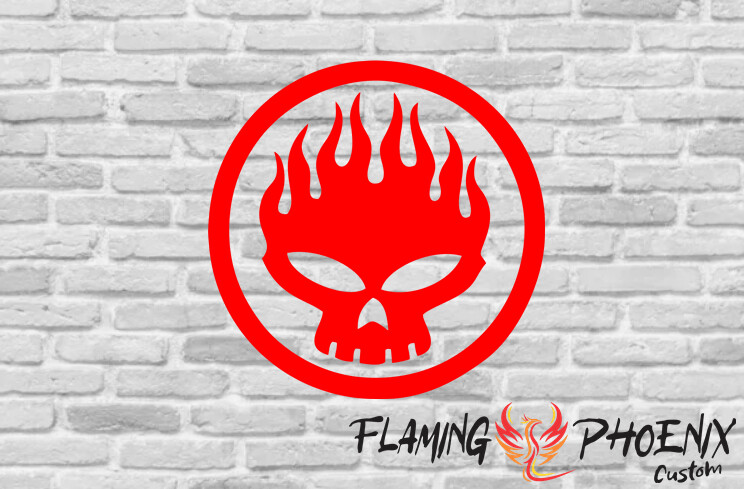 OFFSPRING SKULL CUSTOM CAR VINYL STICKER DECAL