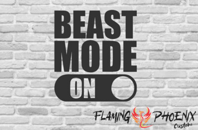 BEAST MODE ON CUSTOM CAR VINYL STICKER DECAL