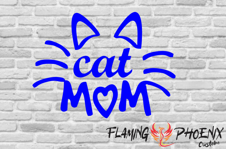 CAT MOM CUSTOM CAR VINYL STICKER DECAL