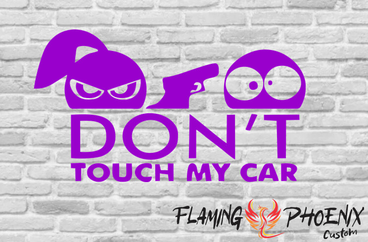 DONT TOUCH MY CAR GUN CUSTOM CAR VINYL STICKER DECAL
