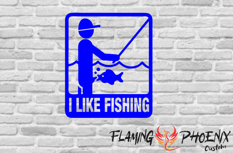 I LIKE FISHING CUSTOM CAR VINYL STICKER DECAL
