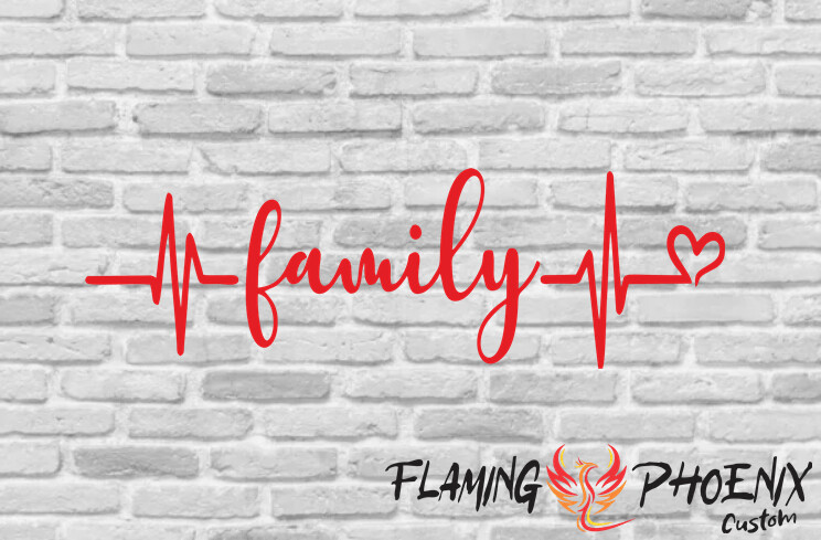 HEARTBEATS FAMILY CUSTOM CAR VINYL STICKER DECAL