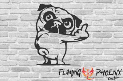 PUG FINGER CUSTOM CAR VINYL STICKER DECAL