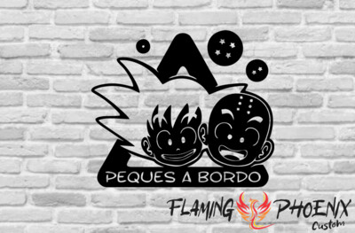 PEQUES A BORDO GOKU Y KRILIN CUSTOM CAR VINYL STICKER DECAL
