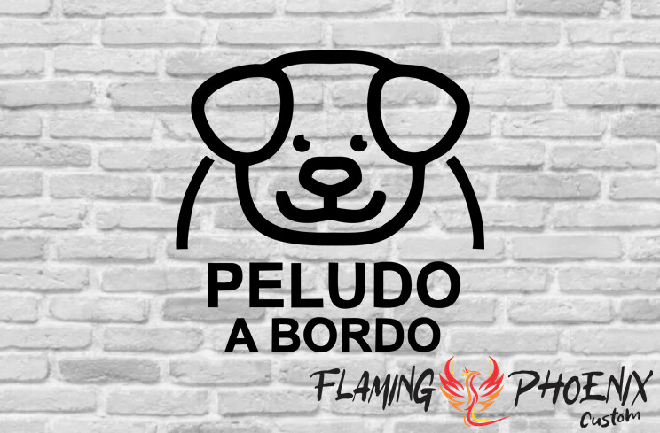 PELUDO A BORDO CUSTOM CAR VINYL STICKER DECAL