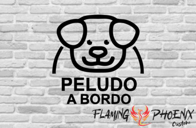 PELUDO A BORDO CUSTOM CAR VINYL STICKER DECAL